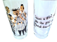 Load image into Gallery viewer, Gay Fad Signed Mid-Century Barbershop Quartet Glasses (Set of 4)
