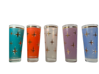 Load image into Gallery viewer, Bartlett Collins Mid-Century Atomic North Star Tall Collins Cocktail Glasses (Set of 5)
