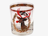 Load image into Gallery viewer, Culver Signed Mid-Century Rudolph The Red Nose Reindeer Old Fashion Glass
