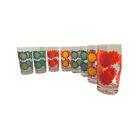 Load image into Gallery viewer, Federal Glassware Mid-Century Colorful Daisies Glasses (Set of 8)

