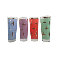 Load image into Gallery viewer, Bartlett Collins Mid-Century Atomic North Star Tall Collins Cocktail Glasses (Set of 4)

