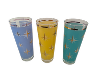 Load image into Gallery viewer, Bartlett Collins Mid-Century Atomic North Star Tall Collins Cocktail Glasses (Set of 3)
