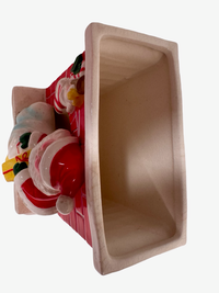Load image into Gallery viewer, Vintage Ceramic Santa by Fireplace Planter
