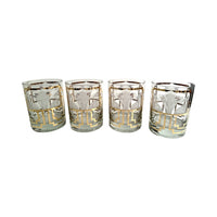 Load image into Gallery viewer, Georges Briard Signed Golden Art Deco Double Old Fashion Glasses (Set of 4)
