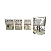 Load image into Gallery viewer, Georges Briard Signed Golden Art Deco Double Old Fashion Glasses (Set of 4)
