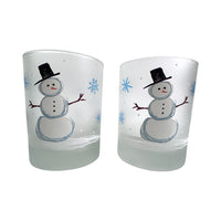 Load image into Gallery viewer, Culver Signed Mid-Century Holiday Snowman Double Old Fashion Glasses (Set of 2)
