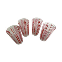 Load image into Gallery viewer, Libbey Glassware Mid-Century Totem Red and White Geometric Glasses (Set of 4)
