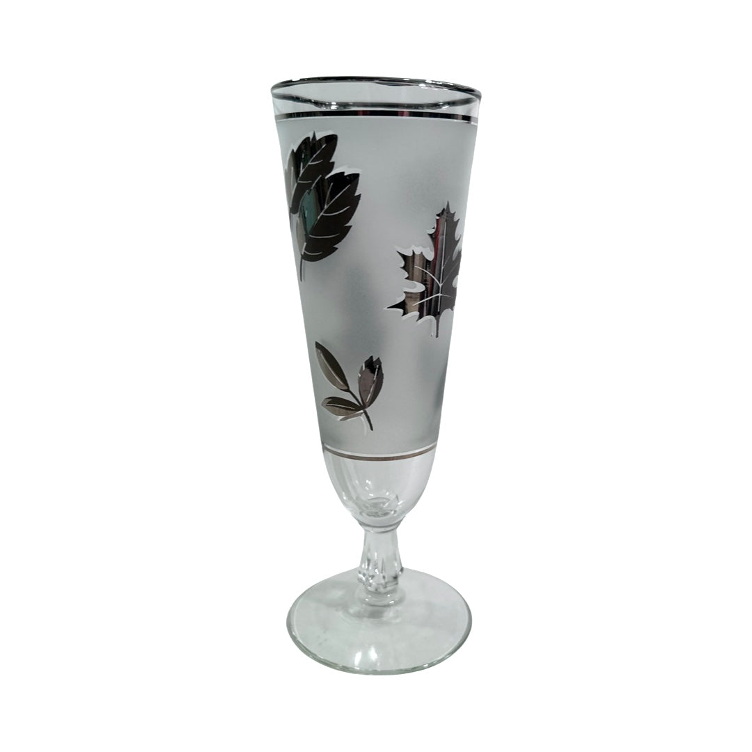 Libbey Mid-Century Silver Foliage Pilsner Collins Glass (Single Glass)