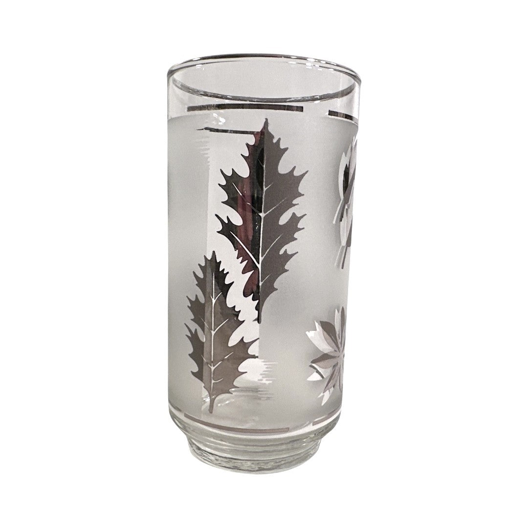 Libbey Mid-Century Silver Foliage Platform Tall Cooler Glass (Single Glass)