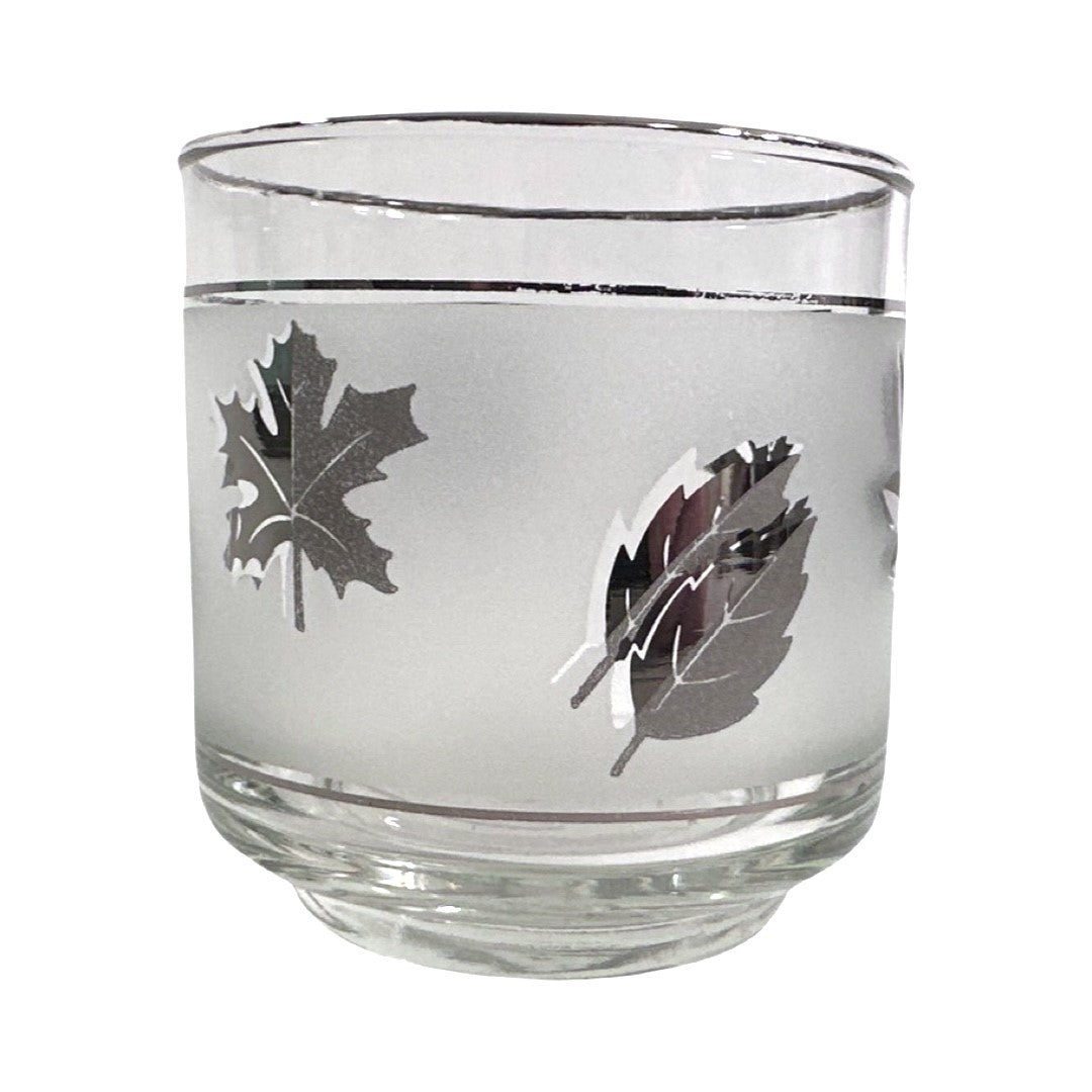 Libbey Mid-Century Silver Foliage Whiskey Glass (Single Glass)