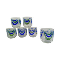 Load image into Gallery viewer, Libbey Mid-Century Green and Blue Swag Glasses (Set of 6)
