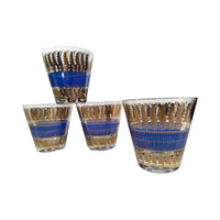 Load image into Gallery viewer, Georges Briard Signed Blue Art Deco Glasses (Set of 4)
