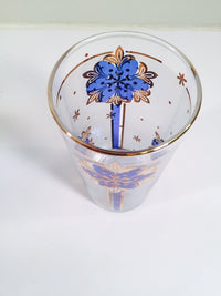 Load image into Gallery viewer, Libbey - Blue and 22-Karat Gold Frosted Star/Snowflake Glasses (Set of 8)
