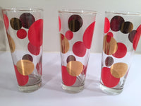 Load image into Gallery viewer, Russel Wright Mid-Century Bright Red &amp; 22-Karat Gold Eclipse Tall Collins Glasses (Set of 6)
