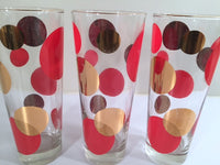 Load image into Gallery viewer, Russel Wright Mid-Century Bright Red &amp; 22-Karat Gold Eclipse Tall Collins Glasses (Set of 6)
