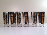 Load image into Gallery viewer, Fred Press Signed 22-Karat Gold Mod Leaf Collins Glasses (Set of 6)
