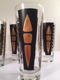 Load image into Gallery viewer, Fred Press Signed 22-Karat Gold Mod Leaf Collins Glasses (Set of 6)
