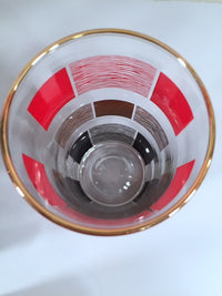 Load image into Gallery viewer, Mid-Century Red, Gold and Black Square Abstract Glasses (Set of 8)
