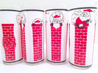 Load image into Gallery viewer, Libbey - Mid-Century Santa Stuck in Chimney Glasses (Set of 4)
