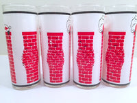 Load image into Gallery viewer, Libbey - Mid-Century Santa Stuck in Chimney Glasses (Set of 4)
