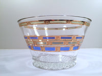Load image into Gallery viewer, Culver Mid-Century Blue &amp; 22-Karat Gold Empress Ice Container
