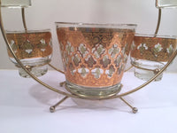 Load image into Gallery viewer, Culver - Signed Valencia Mid-Century Green &amp; 22-Karat Gold Ferris Wheel Drink Set
