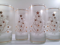 Load image into Gallery viewer, Culver- Signed White Christmas Tree &amp; 22-Karat Gold Mid-Century Glasses with Original Box (Set of 4)
