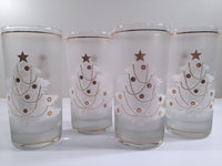 Load image into Gallery viewer, Culver- Signed White Christmas Tree &amp; 22-Karat Gold Mid-Century Glasses with Original Box (Set of 4)
