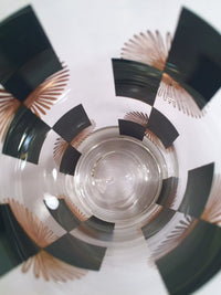 Load image into Gallery viewer, Anchor Hocking - Mid-Century Black Square with 22-Karat Gold Atomic Burst Glasses (Set of 11)
