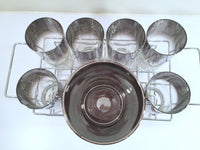 Load image into Gallery viewer, Vitreon Queens Luster - Mid-Century Bar Set with Carrier (6 Glasses, Ice Container and Carrier)
