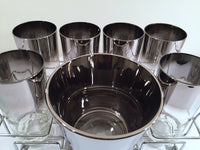 Load image into Gallery viewer, Vitreon Queens Luster - Mid-Century Bar Set with Carrier (6 Glasses, Ice Container and Carrier)
