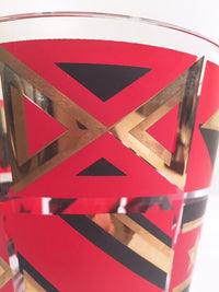 Load image into Gallery viewer, Washington Glass Mid-Century Geometric Red, Black &amp; 22-Karat Gold Ice Container
