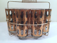 Load image into Gallery viewer, Culver Mid-Century Pisa 22-Karat Gold Cocktail Bar Set (8 Glasses, Ice Container, Carrier)
