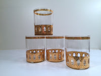 Load image into Gallery viewer, Culver Signed Antigua Mid-Century 22-Karat Gold Double Old Fashion Glasses (Set of 4)
