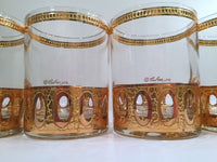 Load image into Gallery viewer, Culver Signed Antigua Mid-Century 22-Karat Gold Double Old Fashion Glasses (Set of 4)
