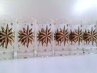 Load image into Gallery viewer, Atomic 22-Karat Gold North Star Mid-Century Highball Glasses (Set of 6)

