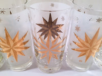 Load image into Gallery viewer, Atomic 22-Karat Gold North Star Mid-Century Highball Glasses (Set of 6)
