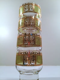 Load image into Gallery viewer, Culver Mid-Century Prada Green &amp; 22-Karat Gold Small Martini - Whisky Glasses (Set of 4)
