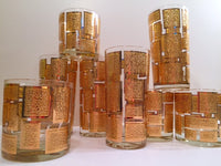 Load image into Gallery viewer, Culver Mid-Century 22-Karat Gold Embossed Rectangular Bar Set (Set of 8 Glasses)
