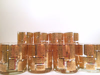Load image into Gallery viewer, Culver Mid-Century 22-Karat Gold Embossed Rectangular Bar Set (Set of 8 Glasses)
