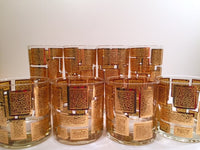 Load image into Gallery viewer, Culver Mid-Century 22-Karat Gold Embossed Rectangular Bar Set (Set of 8 Glasses)
