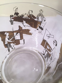 Load image into Gallery viewer, Mid-Century 22-Karat Gold and Black Mad Men Advertising Glass Ice Bucket with Carrier
