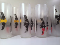 Load image into Gallery viewer, Federal Glass Mid-Century Under the Sea Fish Collins Glasses with Red Carrier (Set of 8 Glasses and Carrier)
