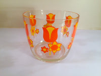 Load image into Gallery viewer, Royal Kendall Signed Retro Vintage Orange and Yellow Flower Power Ice Container
