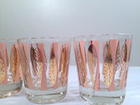 Load image into Gallery viewer, Fred Press Signed Mid-Century Pink and Clear 22-Karat Gold Leaves Whiskey Glasses (Set of 4)
