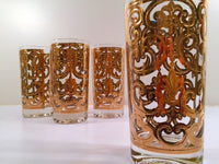 Load image into Gallery viewer, Georges Briard - Signed Mid-Century 22-Karat Gold Fleur-De-Lis Highball Glasses (Set of 4)
