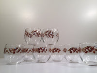 Load image into Gallery viewer, Federal Glass Mid-Century 22-Karat Gold Acorn Roly-Poly Set (Set of 8 Glasses)
