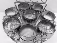 Load image into Gallery viewer, Vitreon Queen&#39;s Luster Mid-Century Roly Poly Set and Carrier (8 Glasses and Round Carrier)
