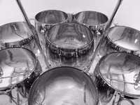 Load image into Gallery viewer, Vitreon Queen&#39;s Luster Mid-Century Roly Poly Set and Carrier (8 Glasses and Round Carrier)
