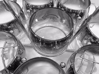 Load image into Gallery viewer, Vitreon Queen&#39;s Luster Mid-Century Roly Poly Set and Carrier (8 Glasses and Round Carrier)
